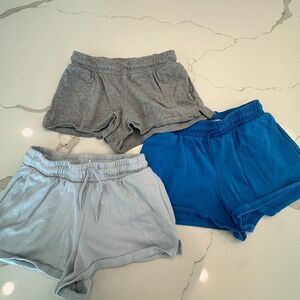 Women’s Gray and Blue Shorts Set of 3